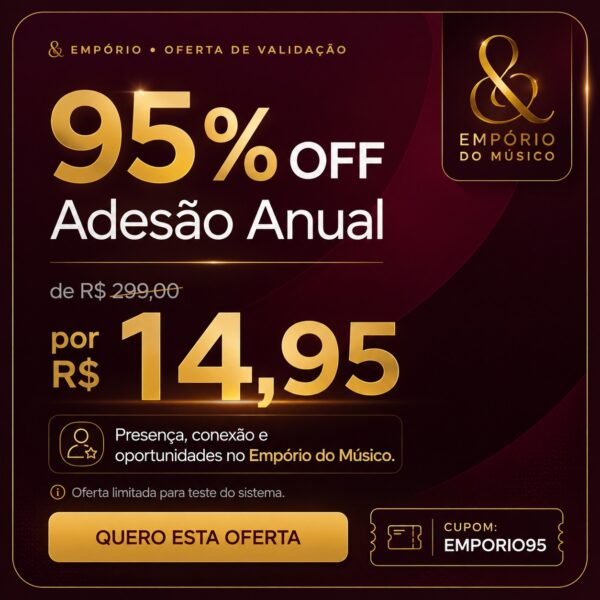 Garanta sua adesão com 95% OFF
